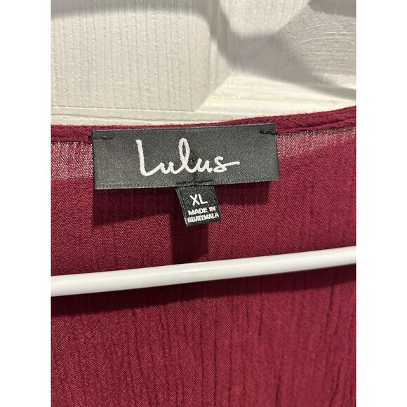 LULUS Heart Of Marigold Burgundy Wrap Maxi Dress Short Sleeve Size‎ XL Maroon - Picture 9 of 12